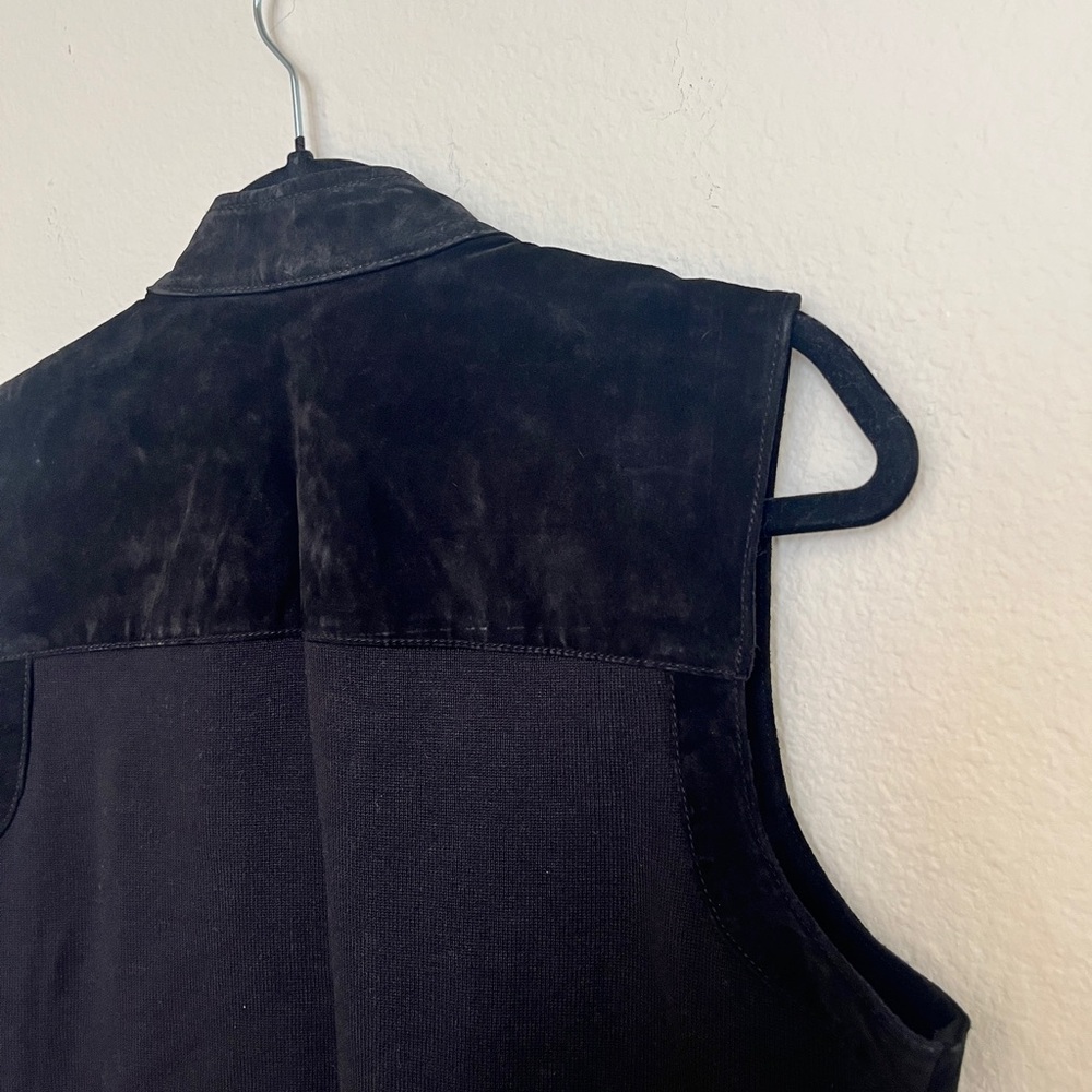 Black‎ Suede Studded Vest Western Boho Biker Festival Moto Style - Picture 13 of 16